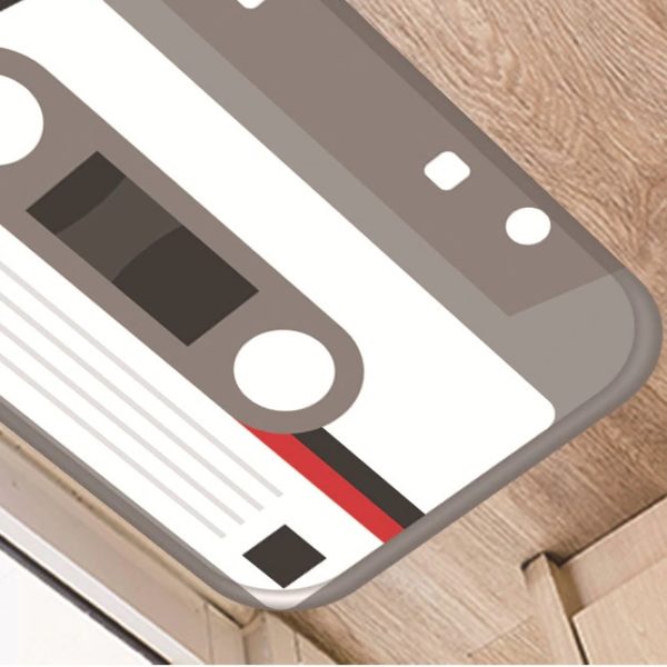 Paillasson vintage en forme de cassette gris gris2