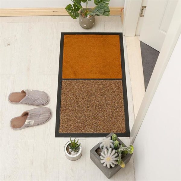 Paillasson chic bi-matière marron paillasson chic bi matiere marron 2