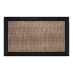 Paillasson en jute marron avec des contours noirs. Sur fond blanc.