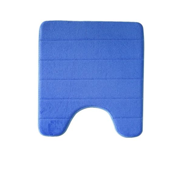 Paillasson encastrable bleu roi en microfibre pour salles de bain et toilettes