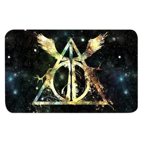 Paillasson imprimé des reliques de la mort de harry potter