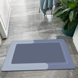 Paillasson uni bleu rectangulaire